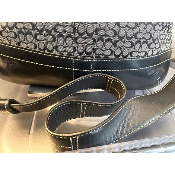 Coach F10417 Vintage Jacquard & Leather Slim Convertible Crossbody/Shoulder Bag - Picture 8 of 11